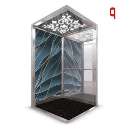 Aufzugskabine aus satiniertem Edelstahl